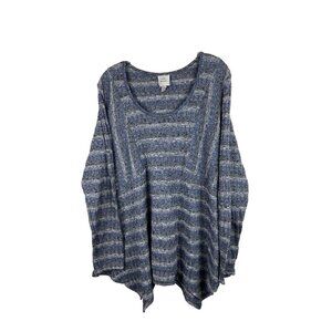 Knox Rose Womens tops size XXL Long Sleeve Shark Bite Hem